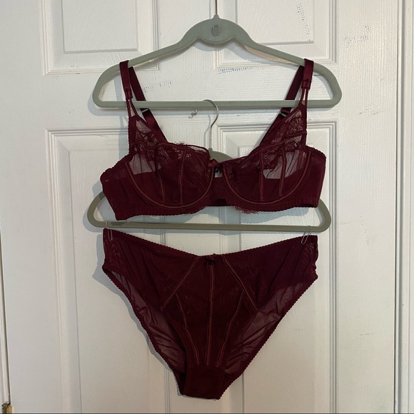 2 Piece Merlot Bra and Panty Set - Picture 3 of 16